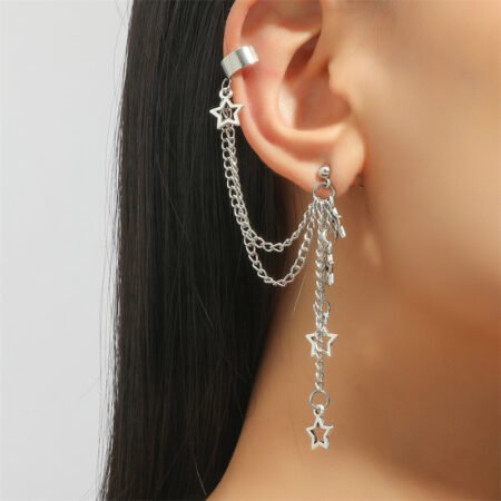 Moon Star Tassel Earring