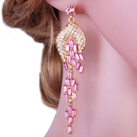 Crystal tassel earring