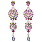 Waterdrop long earring with stone