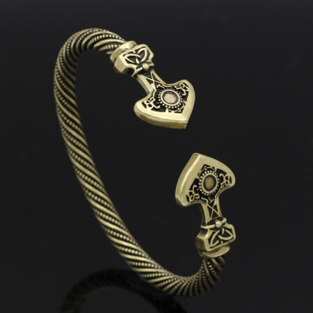 Dual ax head viking man bracelet