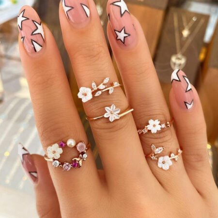 Floral ring set of 5 pcs