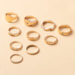 Premium ring set of 7 pcs with rhinestone