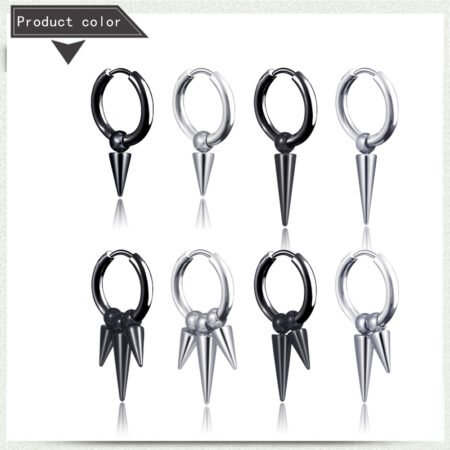 Single point cone titanium earring