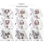 Hollow brooches with pearl pendant