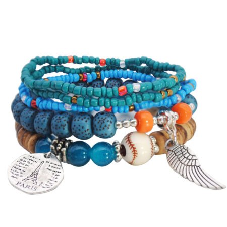 Retro multilayer beaded bracelet