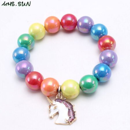 Acrylic bead bracelet with pendant for children