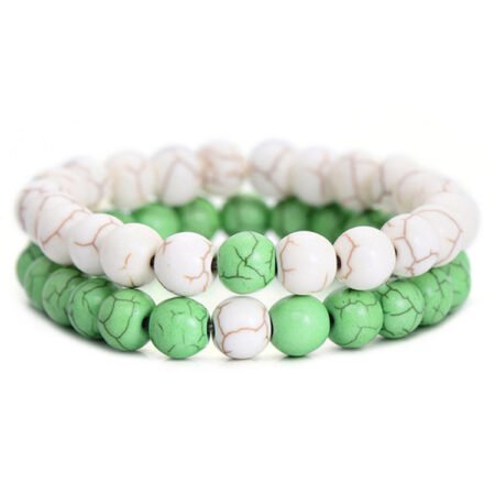 Turquoise beads frosted agate bracelet