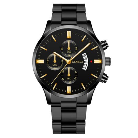Steel belt sports calendar watch for man