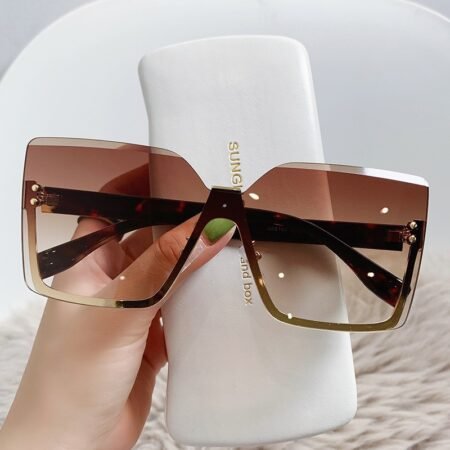 Half frame bat shaped sunglass