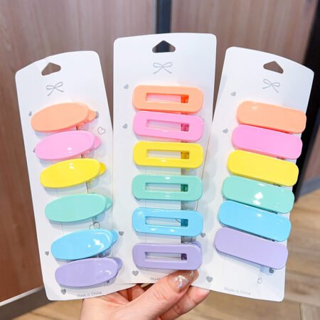 Candy color 6 pcs side clip hair clip set