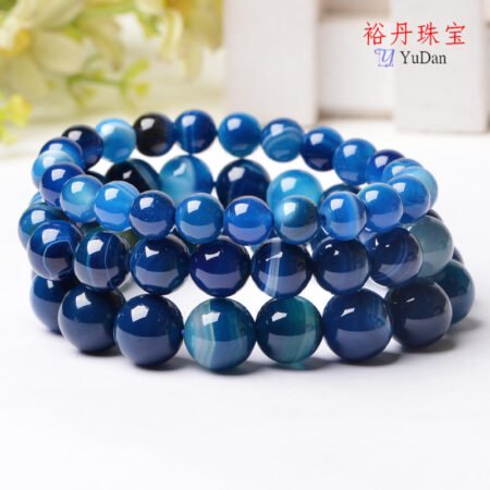 Blue striped agate bracelet