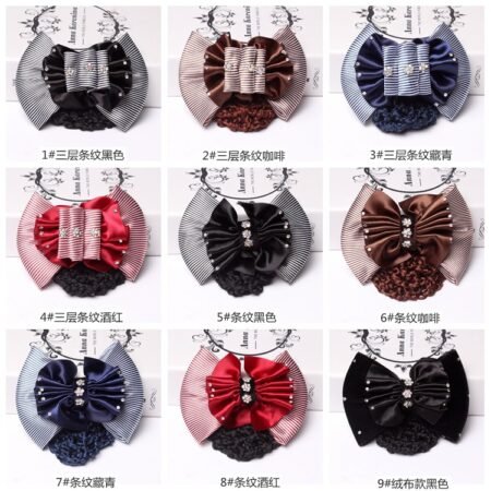 Hair clip with fabric bow and net