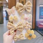 Fabric net hair clip set of 8 pcs