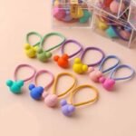 Children strong rubber band with cartoon pendant 10 pcs fancy box