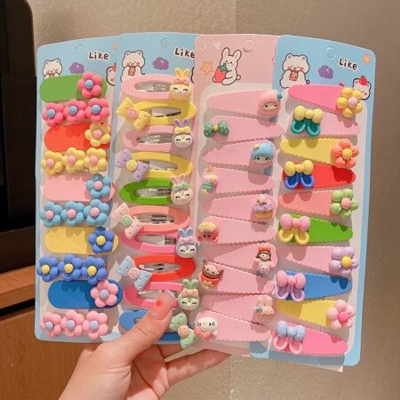 Candy color children's hair clip 10 pcs set