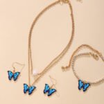 Butterfly jewelry set 3 pcs