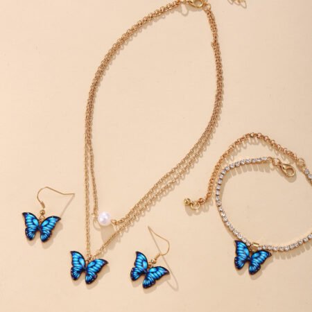 Butterfly jewelry set 3 pcs