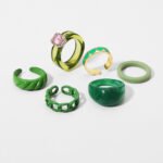Resin and metal creative ring set