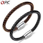 Stylish braided leather bracelet