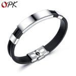 Hiphop style silicon bracelet with metal buckles and clasp