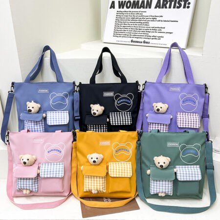 Large capacity nylon tutoring bag with dual front pocket
