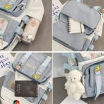 Nylon backpck school bag with multipocket