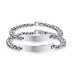Titalnium steel bracelet with titanium plate