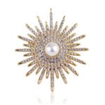 Sunflower brooches with pearl