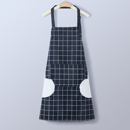 Checked waterproof apron with hand wipper