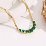Stone beaded clavicle necklace