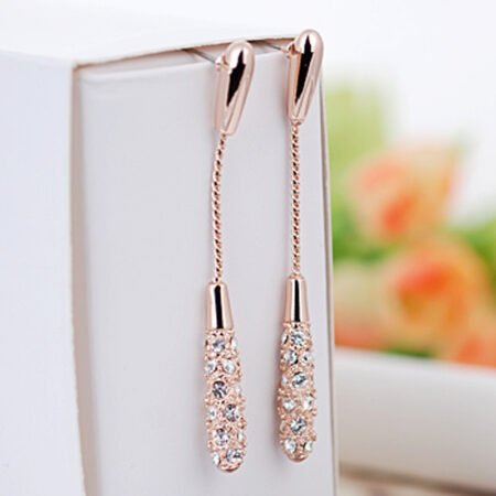 Red Apple trendy long drop earrings