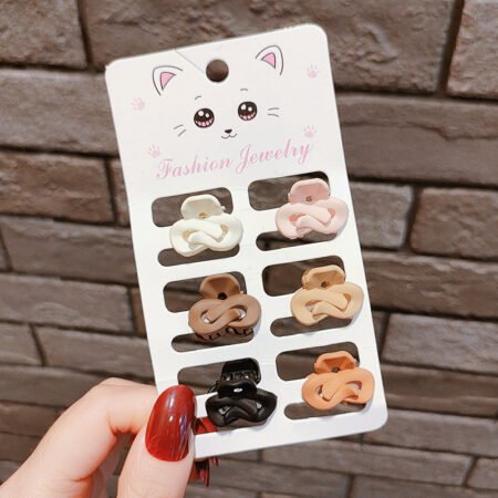 Children small hair clip 6pcs leaf