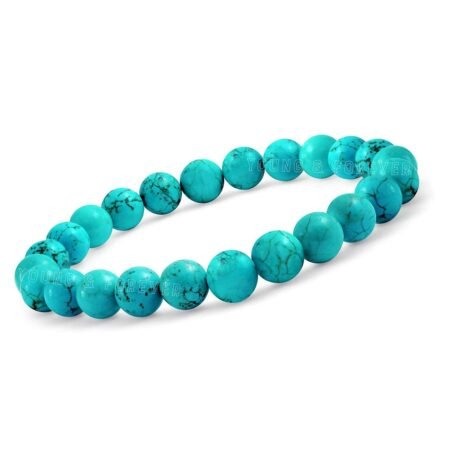 Natural turquoise 6mm beaded bracelet