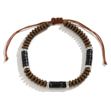 Wax thread turquoise unisex bracelet