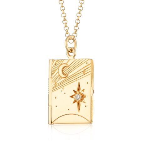Photo album box pendant color retentioned necklace