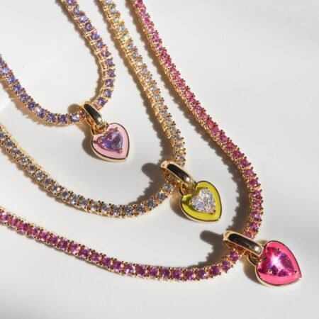 Titanium tennis rhiestone clavicle necklace