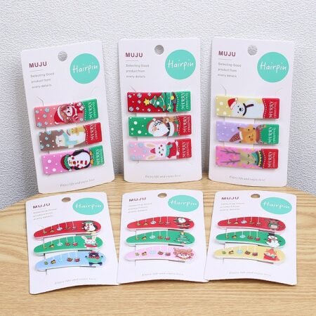 Cute soft color hair clip 3 pcs leaf
