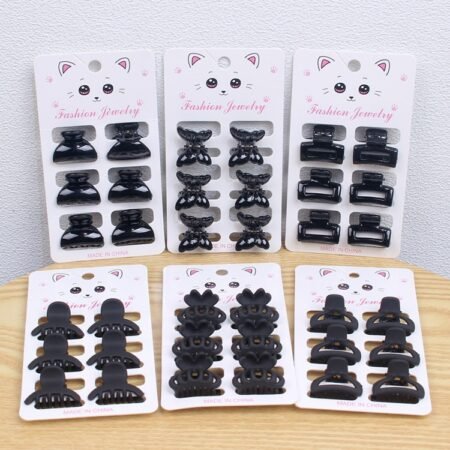 Small Hair catch hair clip 6pcs set black