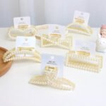 Various shaped pearl strong hair clip shark clip