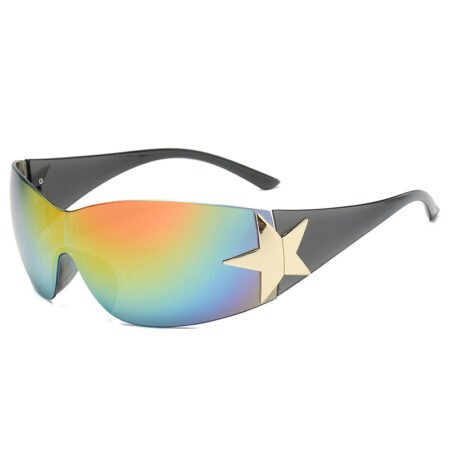 Frameless aviator star frame polarized sunglasses