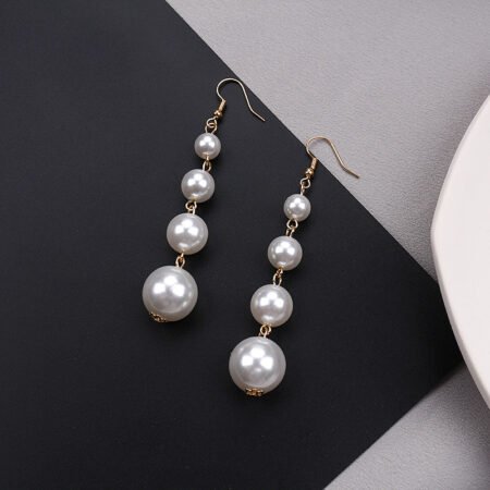 Pearl 4 bead earhook earrings