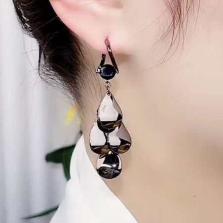 Black cascade earrings