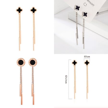 Titanium clover earring with color retention