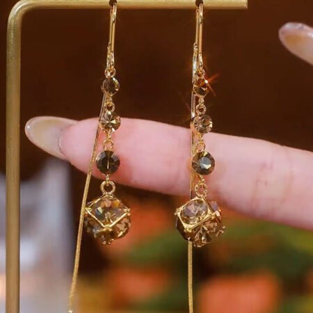 Super flashy orange stone earring 1 pair