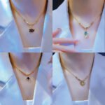 Titanium steel necklace with pendant and thick chain