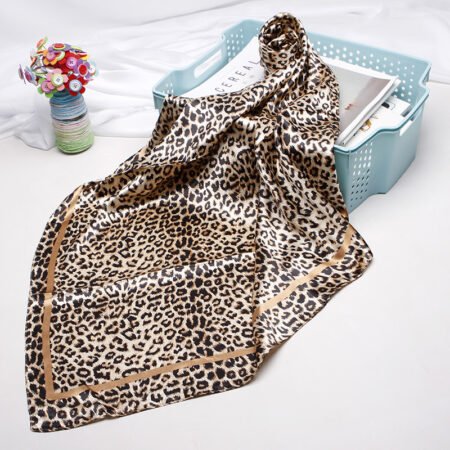 New updated leopard print twill silk scarf