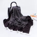 Square geomatric prientd 90cm square silk scarf