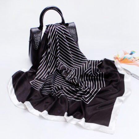 Square geomatric prientd 90cm square silk scarf