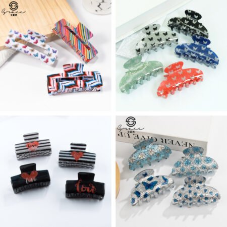 Glittery high quality printed hair clip