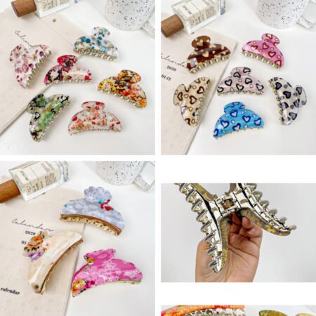 Retro Acrylic shark clip midium hairclip